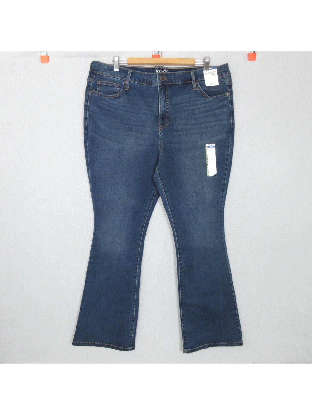 NWT Terra & Sky‎ Jeans Womens 18W Petites Bootcut High Rise Dark Blue 40x30